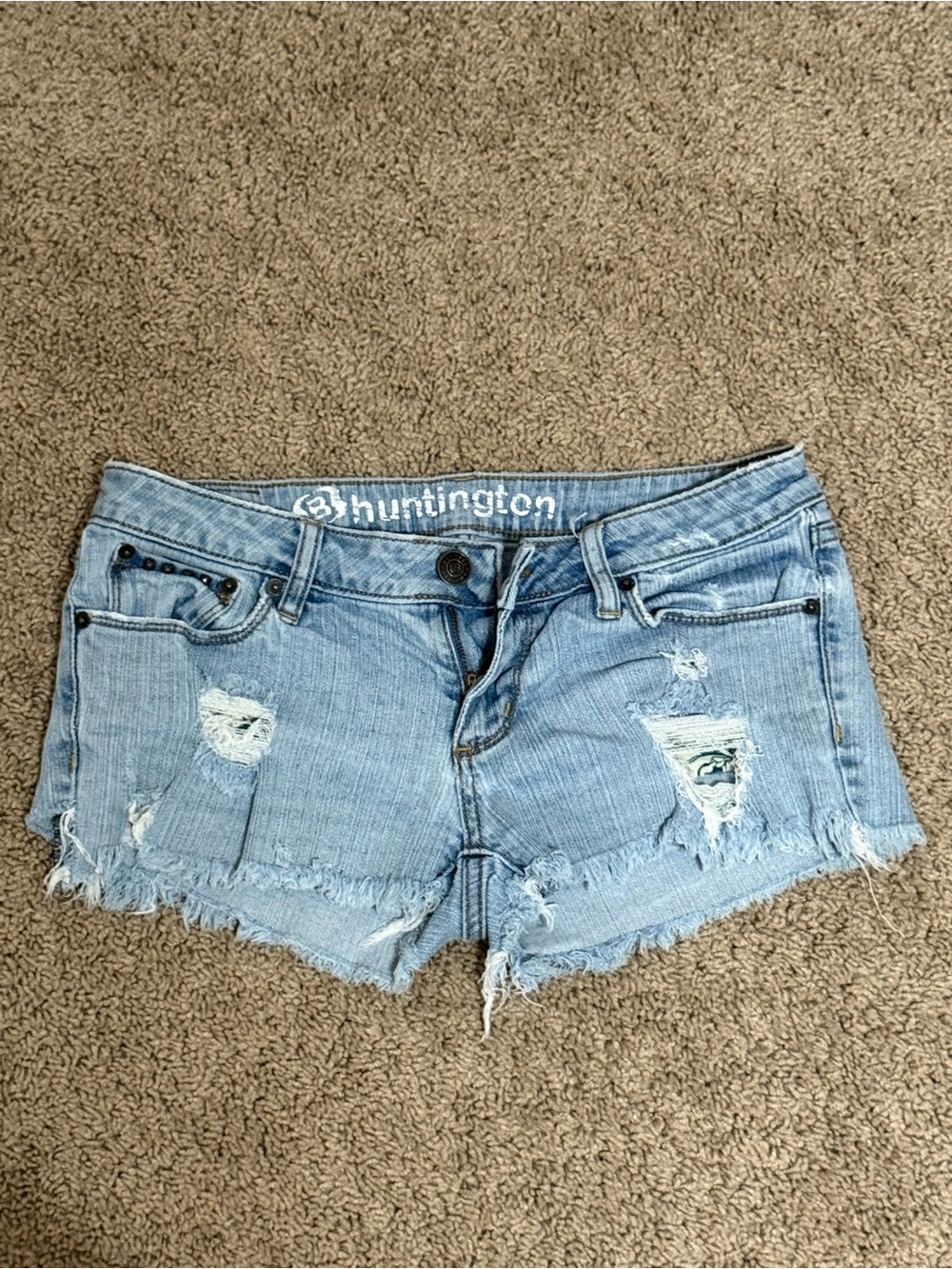 Bullhead Light Wash Ripped Denim Shorts